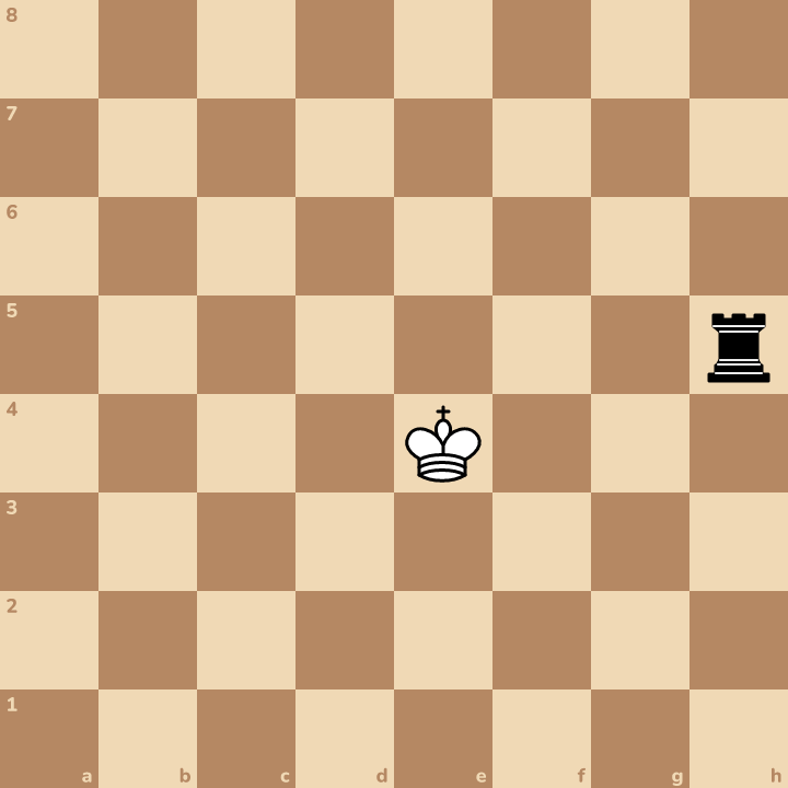 New position. The rook is watching a whole row. Tap every square where the king is safe.