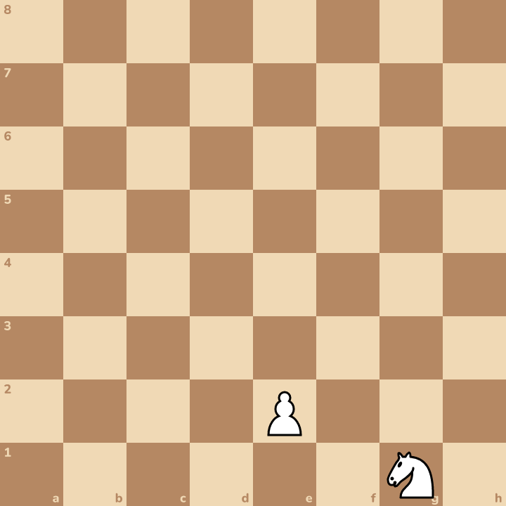 New position. Tap every square the knight can jump to. It can't land on its own pawn!
