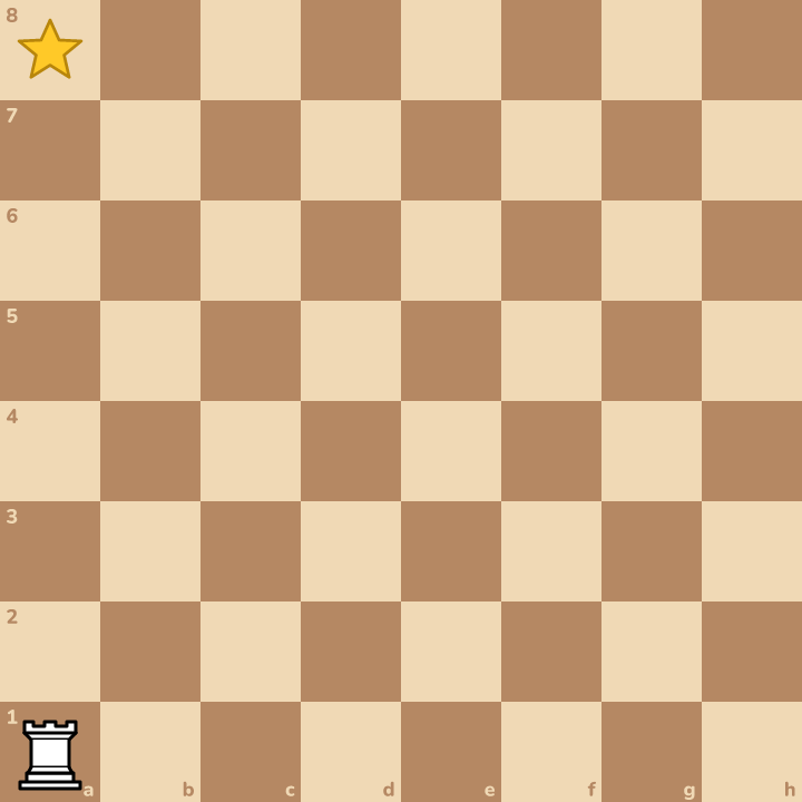 Move the rook to collect the star!