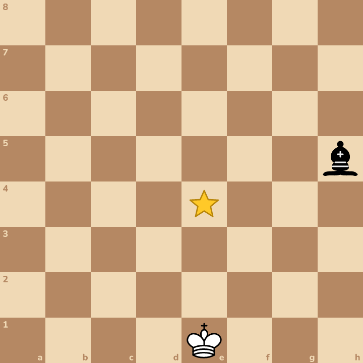 Walk the king to the star. Keep away from the bishop's lines!